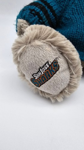 San Jose Sharks Teddy Bear 10" Bean Bag Plush Creations With Shark Sweater 2007 - Picture 2 of 8