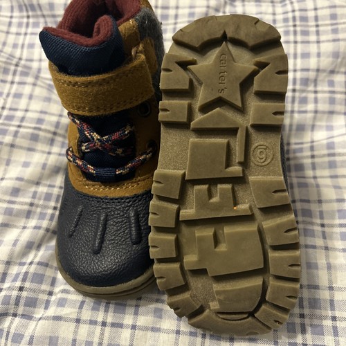 Carter's Boys Freddie Duck Boot Tan/Navy Infant Size 6m NEW - Picture 6 of 6