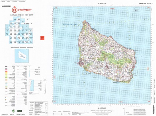 Danish Army Military Topographic Map - Denmark - Bornholm - 第 1/2 張圖片