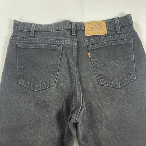 Vintage Levis Men's 38x30 550 Black Denim Jeans Relaxed Tapered Orange Tab 90s - Picture 10 of 15
