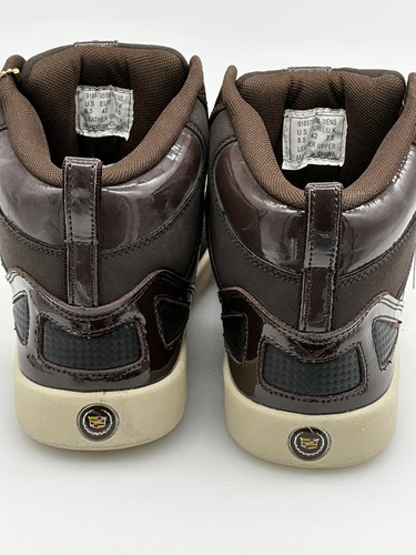 New GM Cadillac Hi Top Mens Basketball Shoes Sneakers Brown Gold Leather Sz 8.5 - Picture 6 of 8
