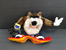 Vintage 1998 Looney Tunes Tasmanian Devil Taz on Snowboard Plush Read Descripti