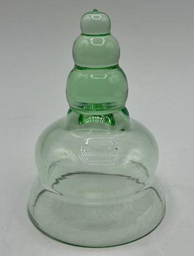 Vintage Green Glass Medical Suction Cup for Cupping or Cloche Clear Glass 3.5" - Picture 4 of 9
