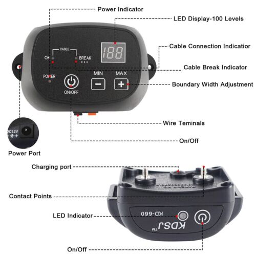Electric Wireless Dog Fence Boundary Pet Containment Training System Collar Safe - Picture 7 of 20