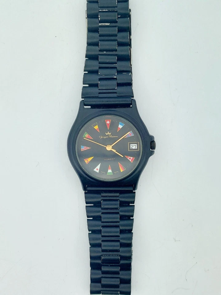 Reloj suizo de cuarzo de 32 mm YONGER BRESSON insignia esfera negra control de etanche 3 ATM Foto 4 de 4