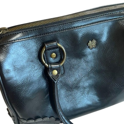 Bolso de Mano ANNA SUI Cuero Mini Boston Motivo Mariposa Negro W11.4"×H7.1"×D4.7" - Imagen 5 de 9
