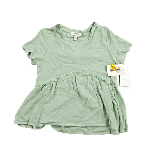 Speechless Swiss Dot Top Girls Medium V-Neck Ruffle Detail Short Sleeve - Picture 1 of 7