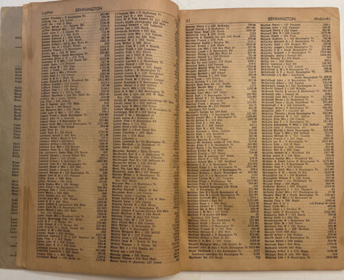 1948 Bennington District , VT New England Telephone & Telegraph Co. Directory - Picture 3 of 7