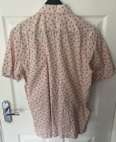 Duck And Cover Shirt Men's Short Sleeve Pink Polka Dots Shirt UK Large VGC - Picture 2 of 7