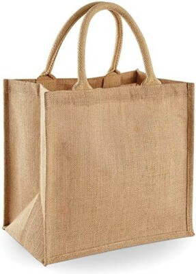 Hochwertige Jute Shopper / Einkaufstasche / Tragetasche aus 100% Jutefasern