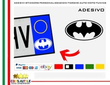ADESIVI TARGA AUTO LOGO BATMAN TUNING VINILE ADESIVO 2 PZ SUPER HERO VINILE PVC