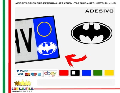 Kit 2 Adesivi Pipistrello Batman Vinile Permanente Auto Moto Tuning - Foto 8