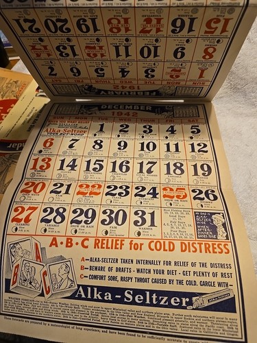 Montrose, Pennsylvania 1942 Günstigkeit Geschäft Meilen Wetterkalender Alka-Seltzer - Bild 11 von 11