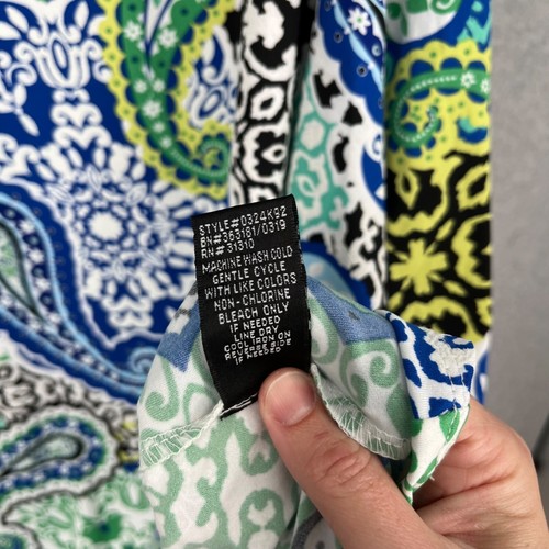 Alyx Womens Sleeveless Shift Dress Size XL Knee Length Paisley Pockets Stretch N - Picture 9 of 14
