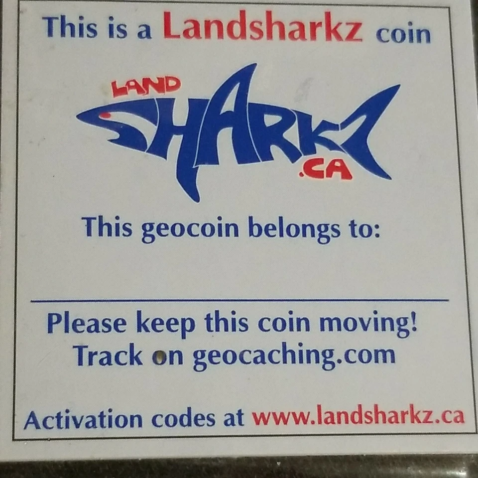 EXC 2010 Cachin' Crow 0palsns  LANDSHARKZ Geocoin w/ Activation Site Code - Image 2 of 3