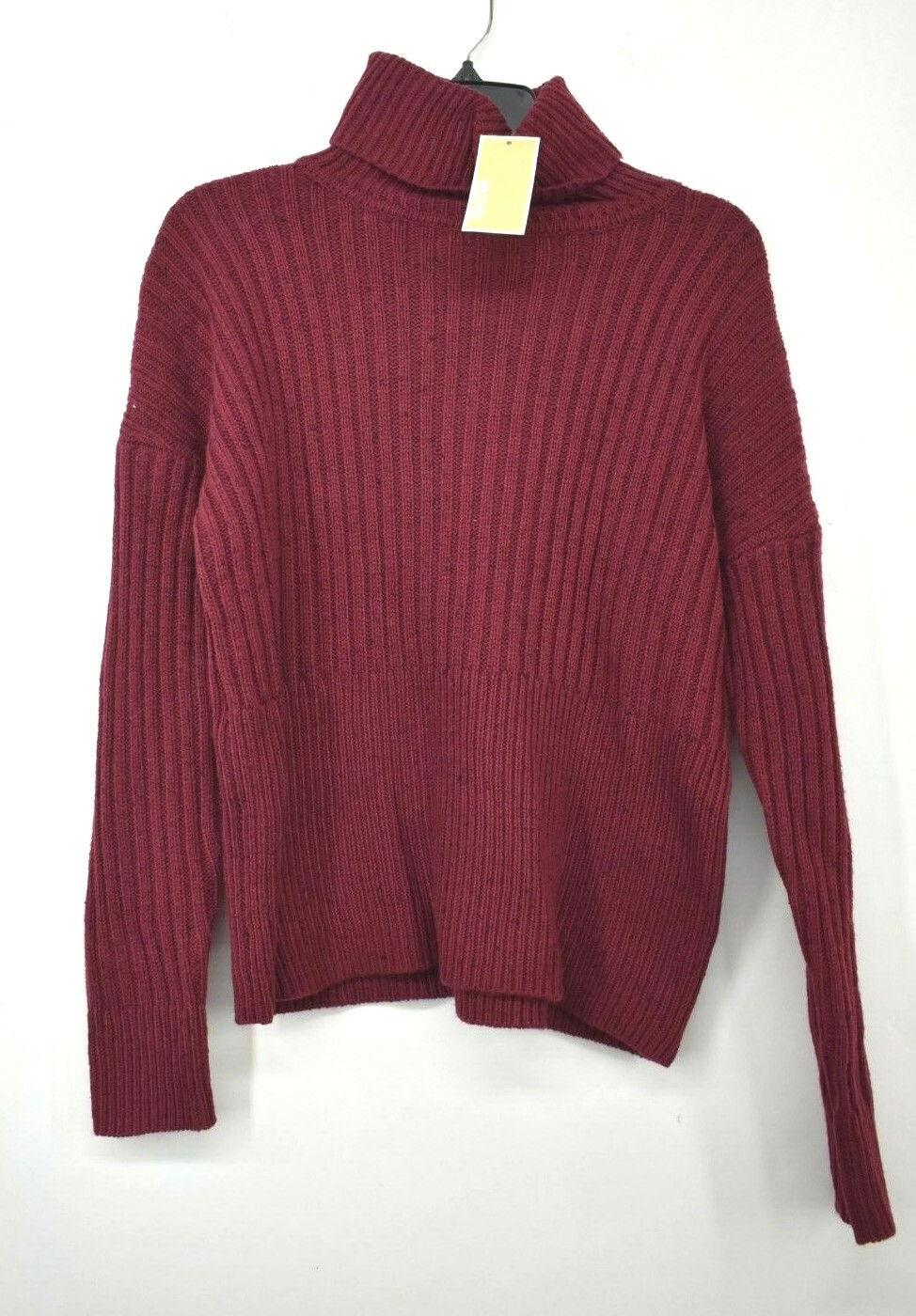 Michael Kors Womens Burgundy Ribbed 