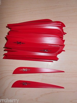 100 4'' Red VaneTec V-Max Vanes! archery arrow fletching vane tec