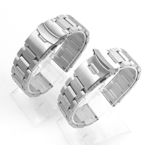 Schnellverschluss Herren 18mm-25mm Gebürstet Uhrenarmband Band Edelstahlarmband - Bild 3 von 10