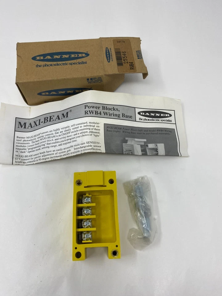 Banner Engineering RWB4 25546 Terminal Block Wiring Base 12AWG - Image 2 of 3