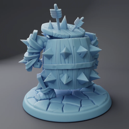 Juegos de rol de mesa Barrel Brawler Goblin Fighter fantasía miniatura DnD diosa gemela - Imagen 2 de 2