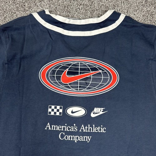 Nike Sportswear Americana Top Men Button Up Baseball Jersey Blue Sz M DV9642-437 - Picture 9 of 14