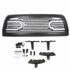 For 2010-2018 Dodge Ram 2500 3500 4500 5500 Big Horn Black Grille Shell w/Lights