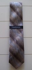 Men's Van Heusen Brown Silver 100 Silk Tie