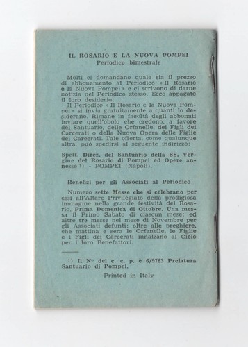 LIBRETTO DI PREGHIERE NOZIONI E PRECI IST. EDITORIALE BARTOLO LONGO 64 PAG. 1959 - Picture 3 of 3