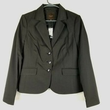 The Limited Women's Size 6 Black Pin Striped Blazer Long Sleeve Classic Career