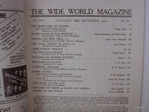 The Wide World Magazine Nov 1929 Elephant Slayer Poor Indian Iron Trail Italy - Foto 2 di 12