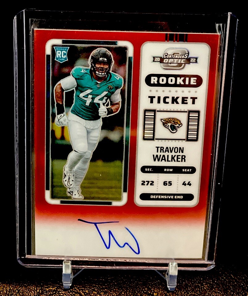 Travon Walker 2022 Panini Contenders Optic Auto Red RC Ticket #135 #132/149 MINT