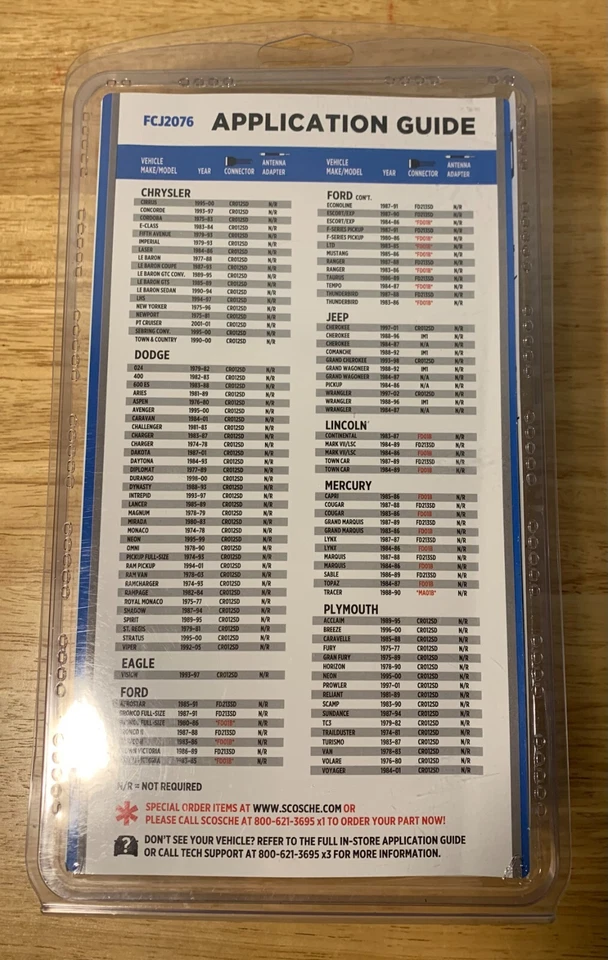  Scosche Stereo Install Kit FCJ2076 Ford/Chrysler/Jeep 1974-01 Single, ISO DIN - Image 2 of 4