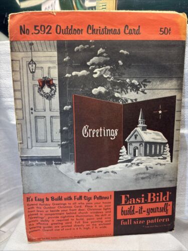 Vintage Weihnachtskarte Easi-Bild Outdoor (Build it yourself) 1955 NEU #592