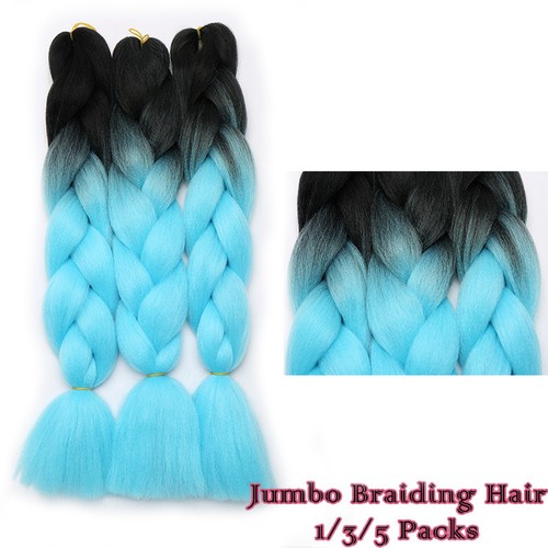 New Braid Twist Hair Expression 24" Highlight For Cosplay Ombre Pink Blue Purple - Picture 52 of 66