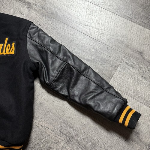 VNTG 90’s Holloway Black Hills Dales Bar Icehouse Varsity Letterman Jacket Small - Picture 7 of 13