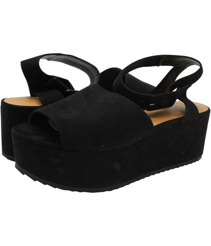 solid black platform sandals