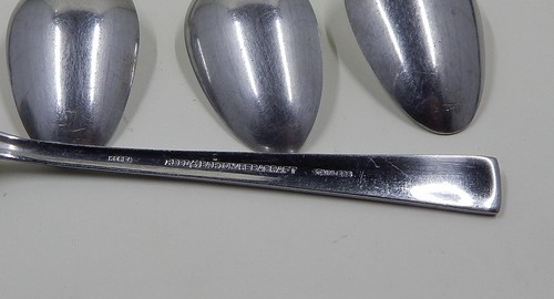Reed And Barton Rebacraft Teaspoons Crest Pattern Stainless Korea Set of 4 - Picture 9 of 10