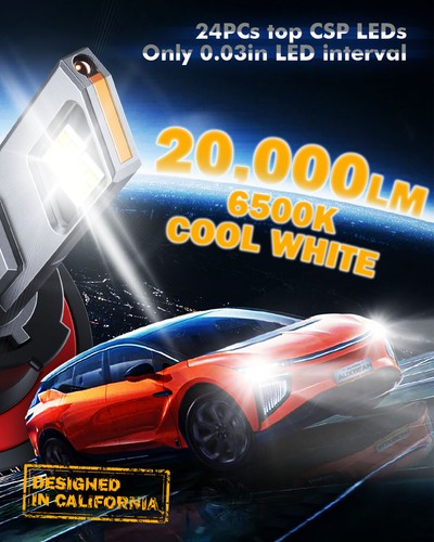 Pair AUXBEAM F15 H13 9008 LED Headlights Hi/Lo Beam 90W 20000LM Super Bright Kit - Picture 2 of 12