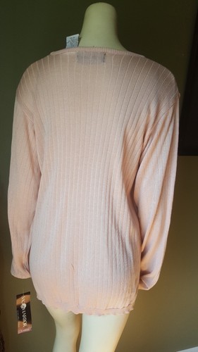 Sag Harbor Women`s Peach Long Sleeve Pullover Sweater, size Large New with tags - Picture 7 of 9