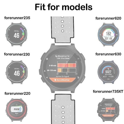Banda de silicona para reloj Garmin Forerunner 230 / 235/620/630 / 735XT - 第 2/9 張圖片