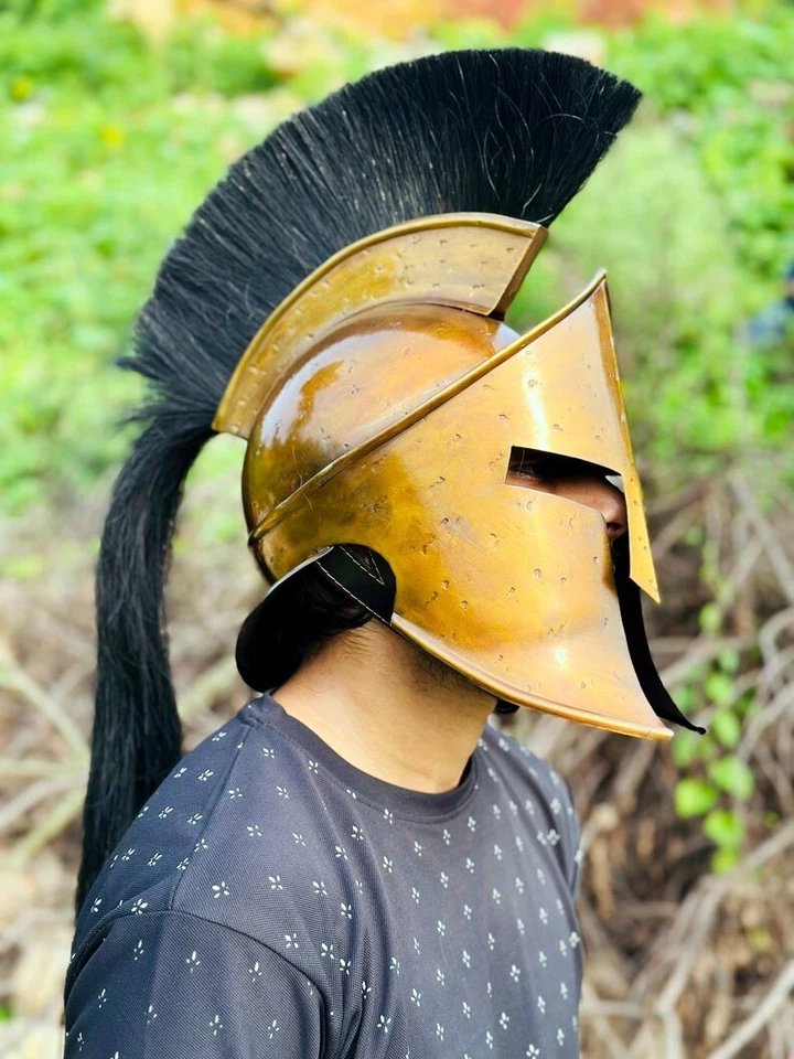 Casco Espartano Gran Rey Leónidas Espartano 300 Película Casco Hecho a Mano Decorativo Foto 4 de 4