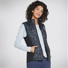 Skechers Womens  Midnight Puffer Vest Gilet Black Size  Small New With Tags
