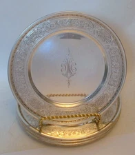 Set 4 STERLING SILVER PLATES DH Dominick HAFF 6.5" diameter