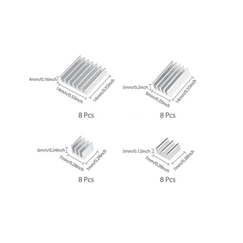 Efficient Cooling with 32Piece Aluminum Heatsink Set for 4B for DIY - Afbeelding 8 van 8