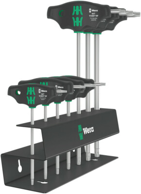 Wera 023456 7-teiliges TORX T-Griff Schraubendreher-Set Haltefunktion T10-T45