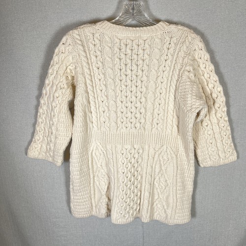 VTG Kilronan Knitwear Merino Wool Cable Knit Cardigan Sweater Size Small Ireland - Picture 8 of 8