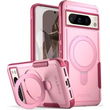 For Google Pixel 8 Pro MagPro Case Shockproof Cover w/Magnetic Ring Stand Pink