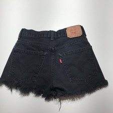 Levi Strauss Shorts Boys 12 Slim 550 Black DIY Cut Off Relaxed Fit Cotton Denim