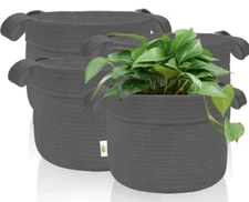 4 Pack 5 Gallon Planting Bags for Vegetable And Plant Growing Gray New