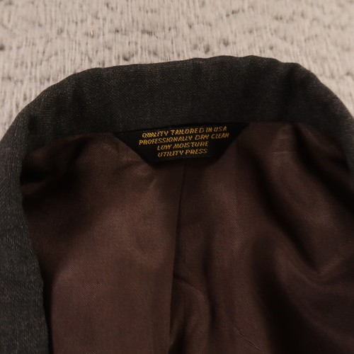 VTG Hopsack Jacket 2XL Gray Heather Wool Polyester Blazer 1/4 Lined USA 52R - Picture 3 of 16